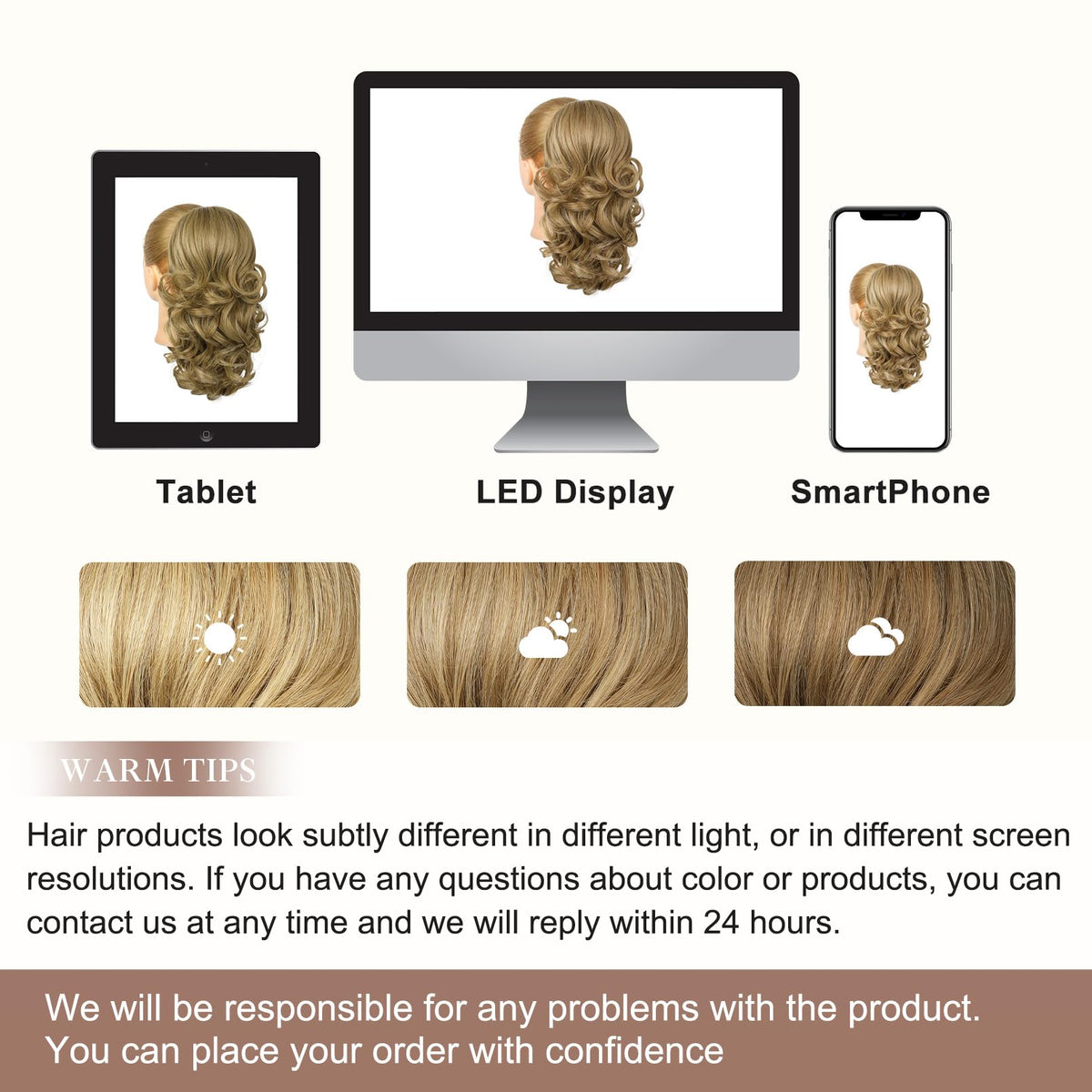 Flufymooz ponytail extension deep blonde highlight texture detail