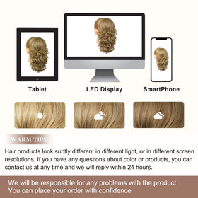 Flufymooz ponytail extension deep blonde highlight texture detail