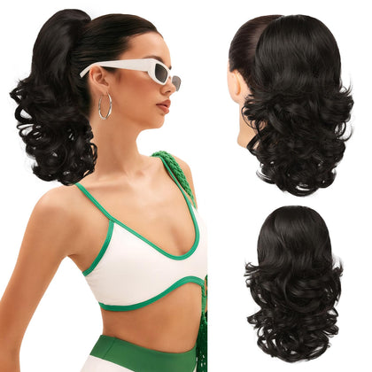 Flufymooz ponytail extension 14-inch for natural, lightweight daily look.