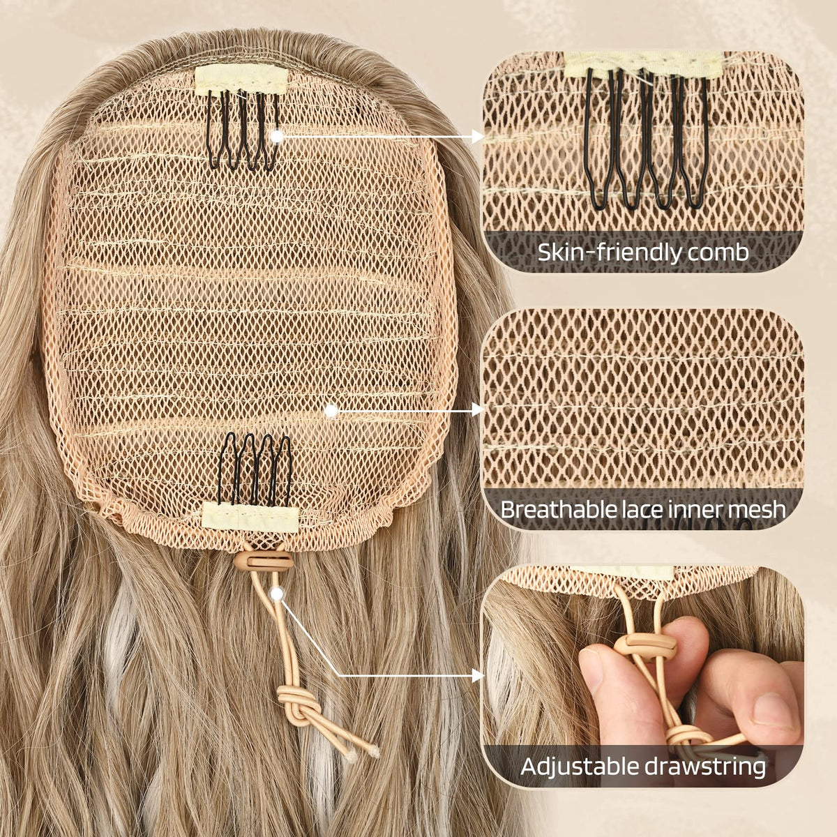 Flufymooz drawstring attachment demonstrates quick secure wear
