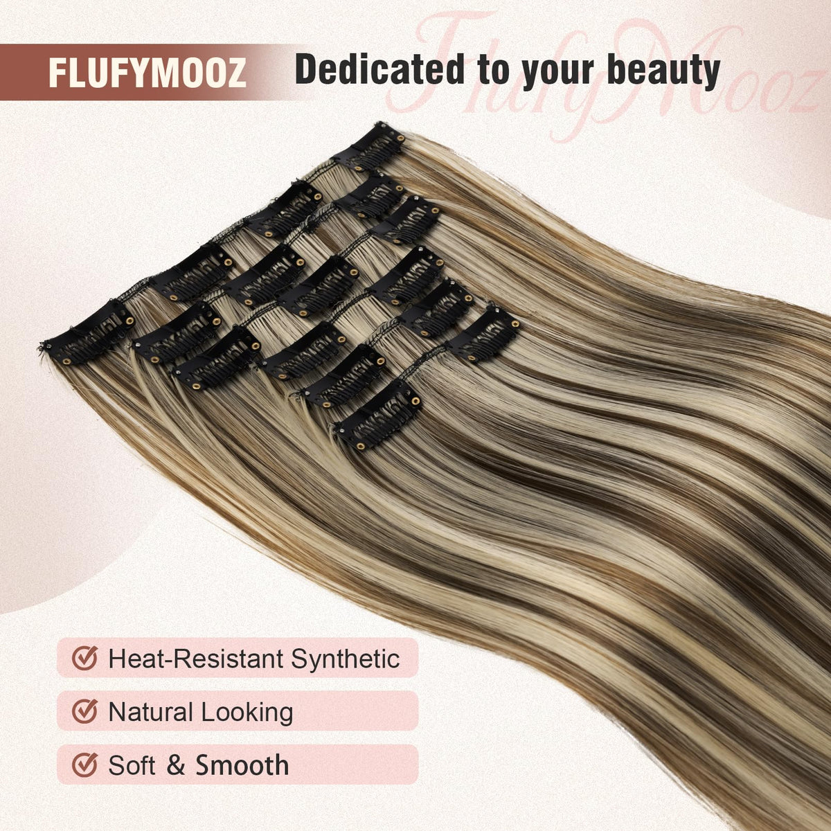 Flufymooz 16-clip system provides secure, even weight distribution