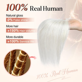 Flufymooz silk-base topper with lace creates a seamless scalp appearance.