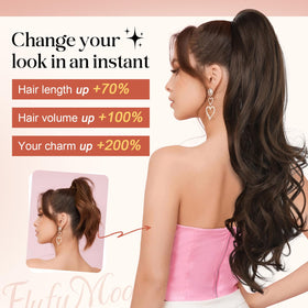 Flufymooz top-claw clip securely anchors the ponytail.