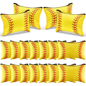 Flutesan softball makeup bag in bright yellow canvas for easy spotting
