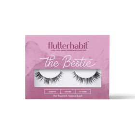 FlutterHabit Bestie Lashes box with two sets ready for at-home trial.