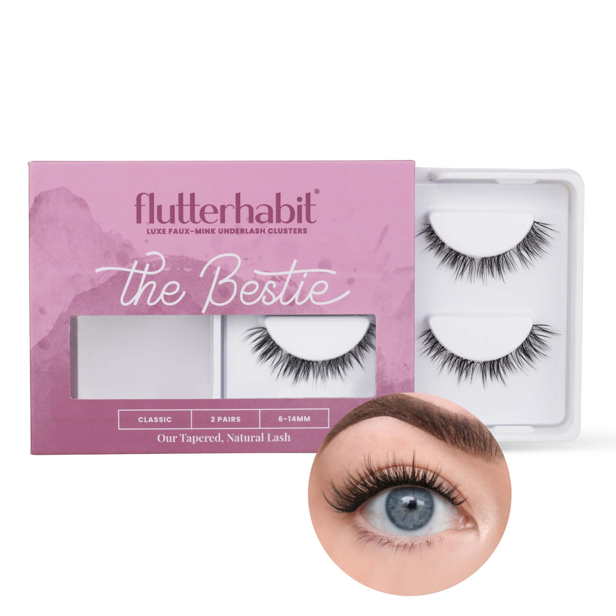 FlutterHabit Bestie Lashes two-set pack for exploring looks at home.