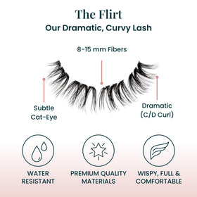 FlutterHabit Flirt lashes base placement demonstrates quick, clean application.