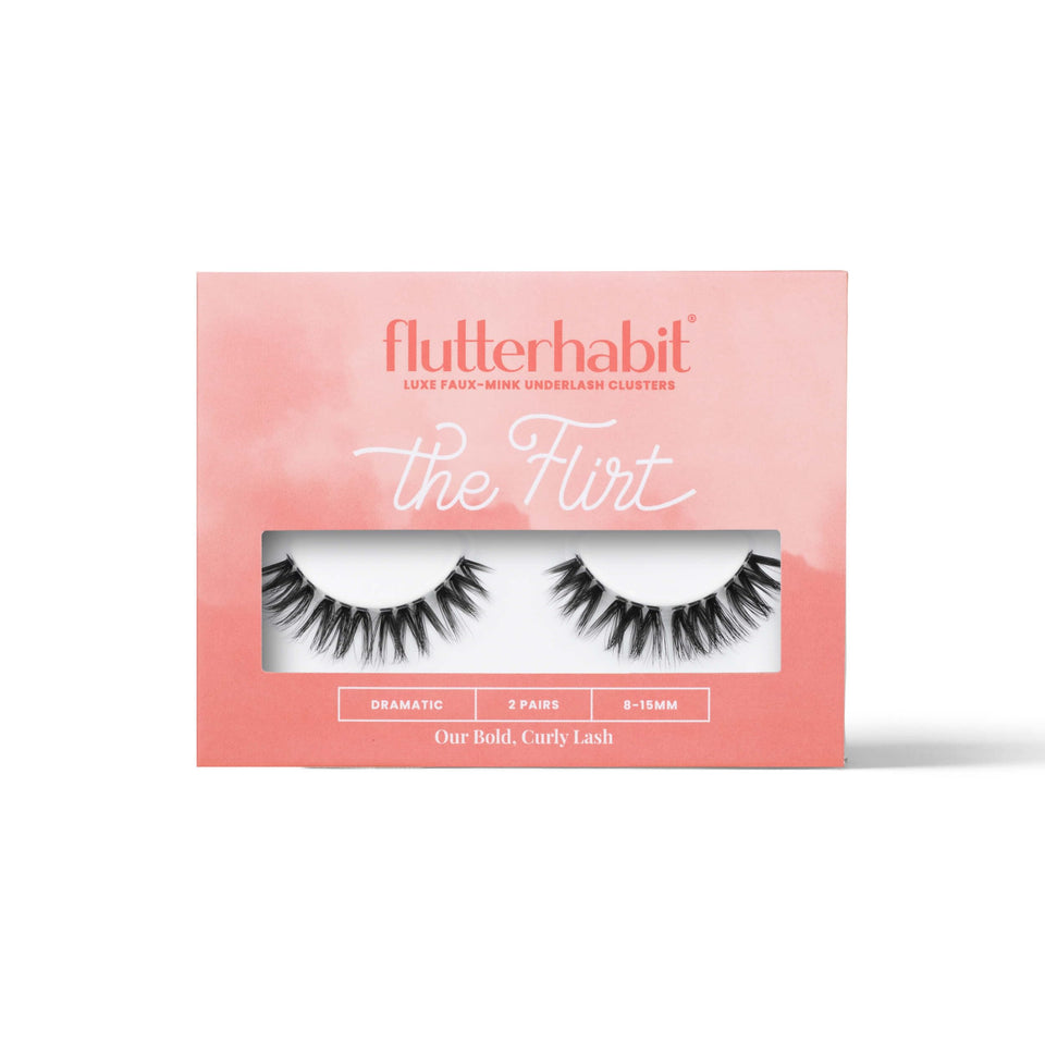 FlutterHabit The Flirt Lashes box with two sets for easy DIY styling.