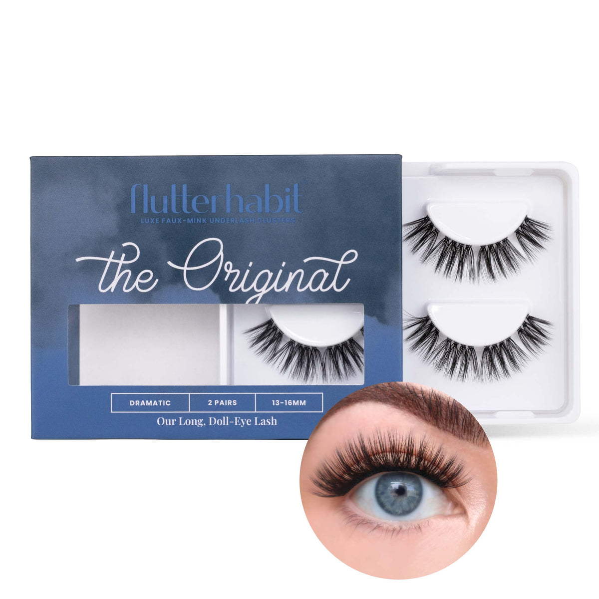 FlutterHabit lash box shown with two sets for versatile styling options.
