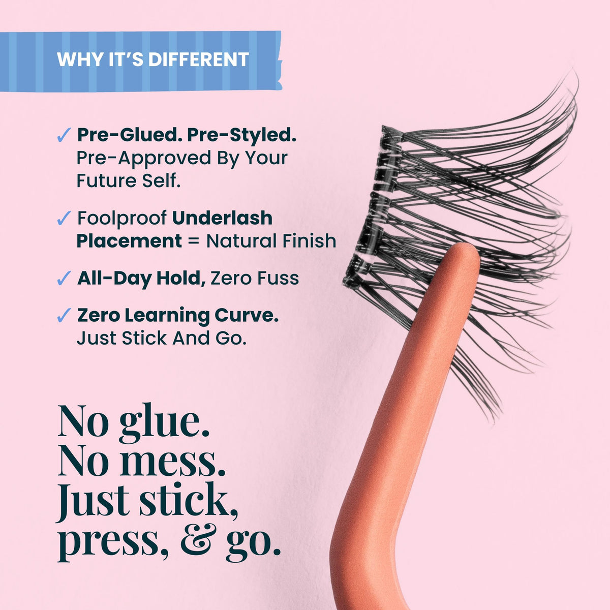 FlutterHabit Sticktionary lightweight reusable lash clusters in kit