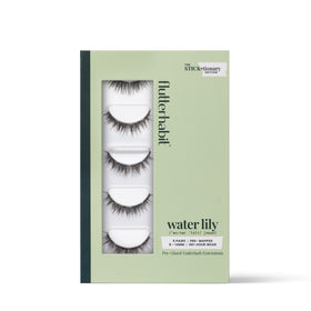 FlutterHabit Sticktionary Water Lilly pack close-up showing reusable self-adhesive lashes