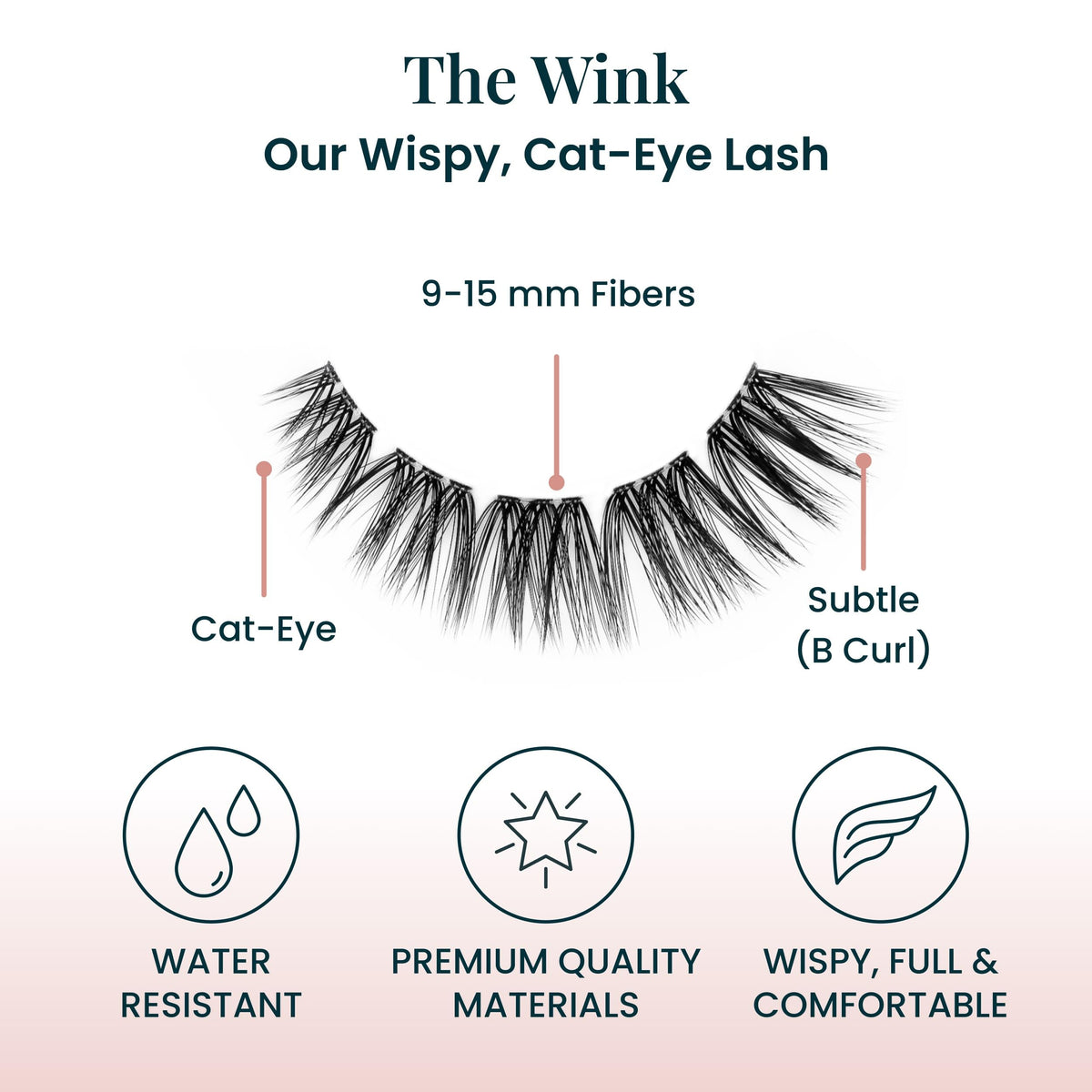 Lightweight materials of FlutterHabit The Wink Lashes for comfort