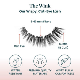 Lightweight materials of FlutterHabit The Wink Lashes for comfort