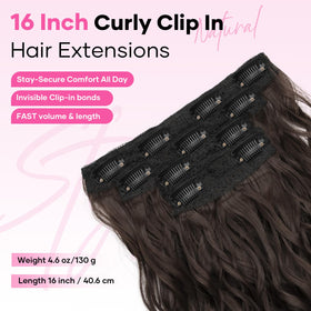 Flvaco clip-in extension secure clips in action for all-day wear