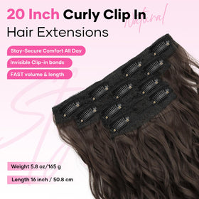 Flvaco clip-in extensions on model show long, luxurious waves.