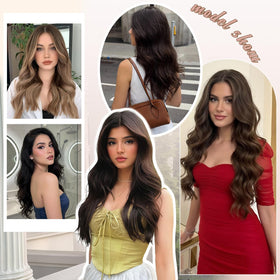 Flvaco clip-in extensions with 1.5-inch wide clips for subtle highlights.