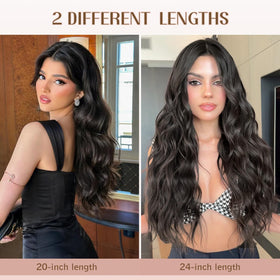 Flvaco clip-in extensions with 4-inch wide clips for easy attachment.