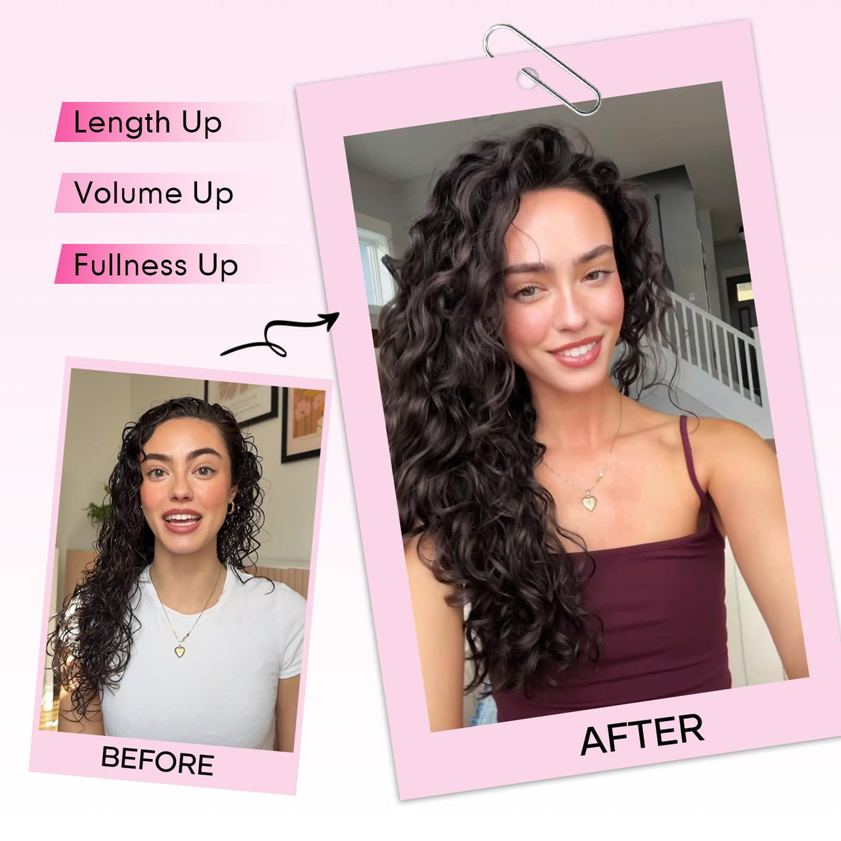 Flvaco clip-in hair extensions close-up curly texture for natural appearance
