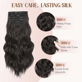 Flvaco ready-to-wear clip-in set designed for quick, damage-free wear.