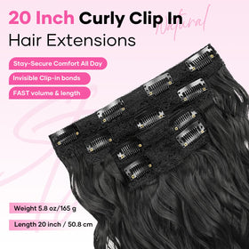 Flvaco lightweight clip-ins add dramatic length for quick styling.