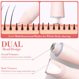 Flyant Bikini Trimmer with LED light highlighting edges for precise shave.