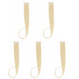 Flying Beauty bleach blonde clip-in extensions for natural color update and easy styling.