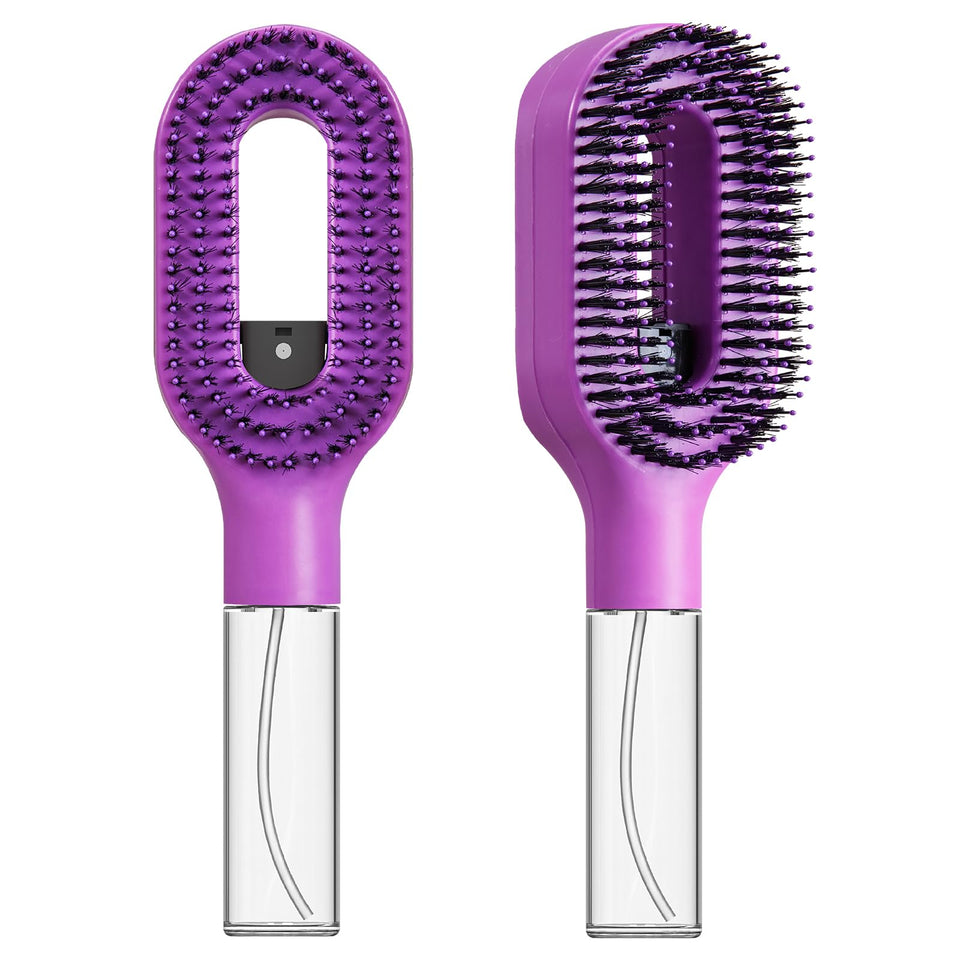 FlyLanyards 2-in-1 detangler brush with built-in mister for smooth detangling