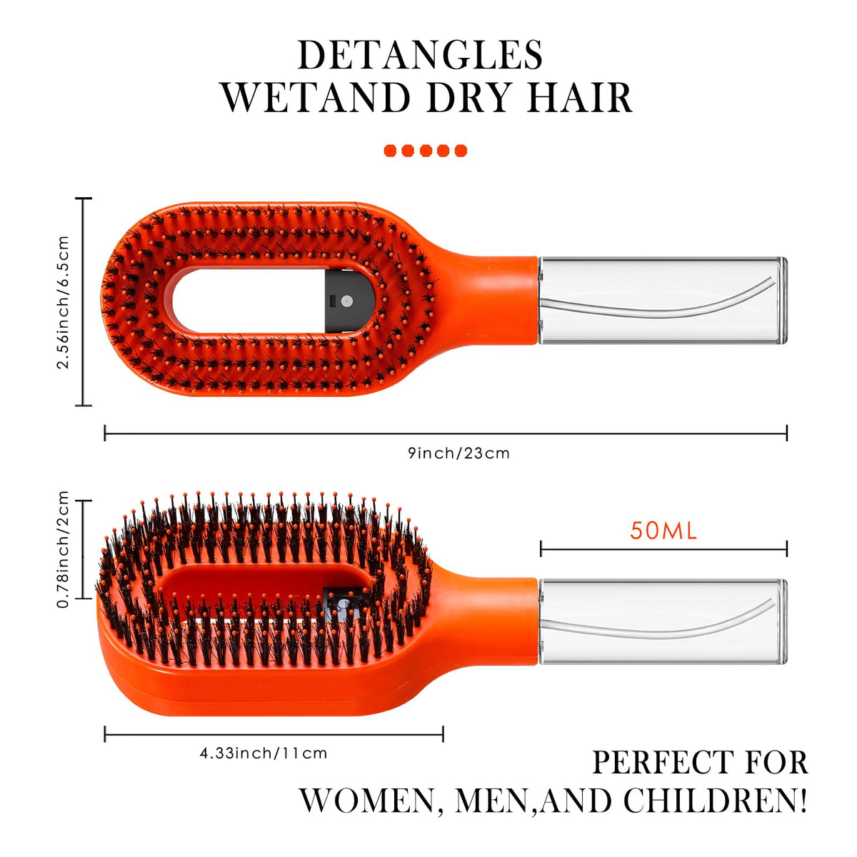 FlyLanyards detangler brush soft nylon bristles glide through hair gently