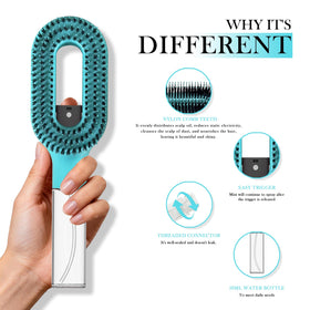 Built-in 50ml water reservoir sprays evenly during detangling