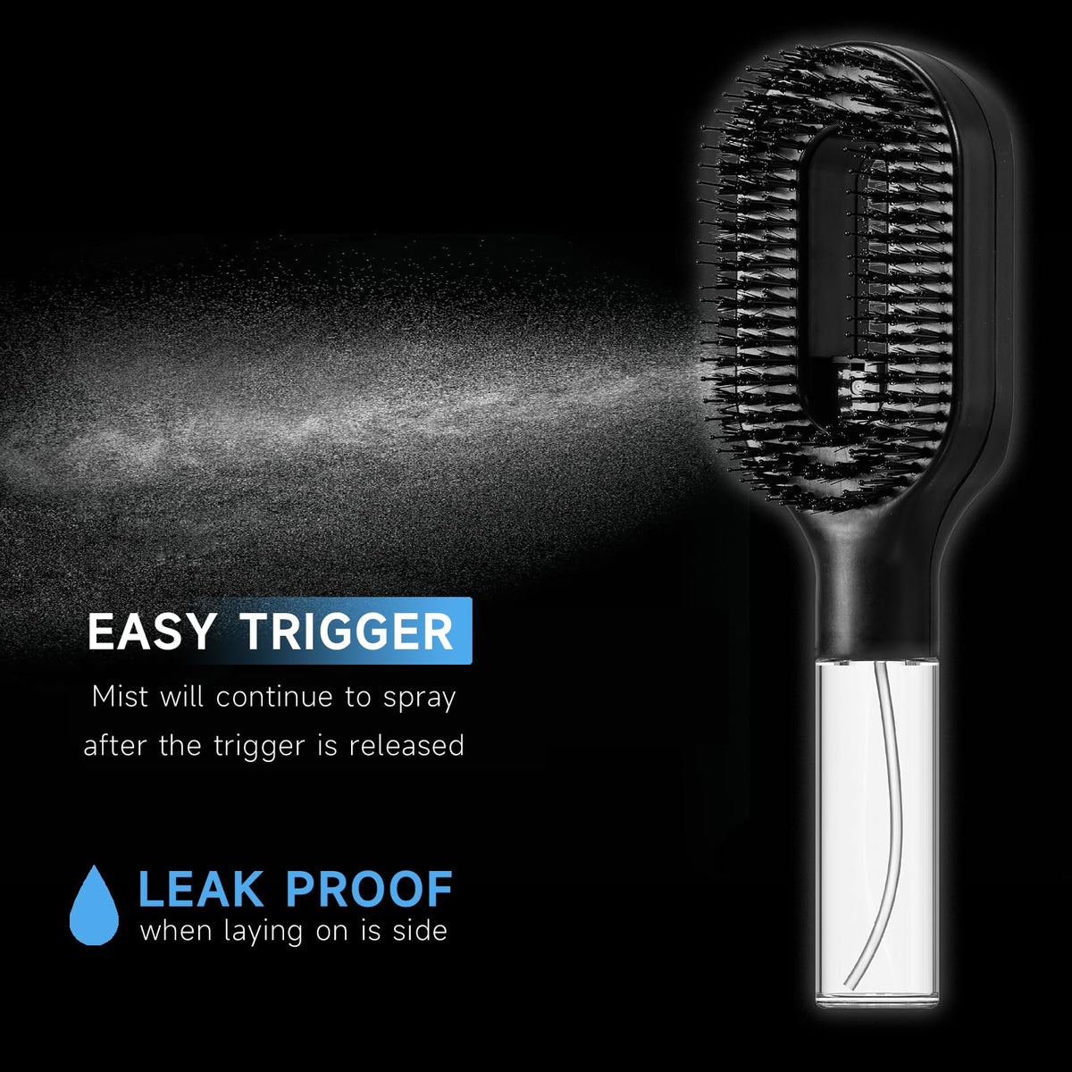 FlyLanyards detangler brush being used on wet and dry hair for detangling