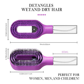 FlyLanyards purple detangler designed for wet and dry hair and gentle detangling