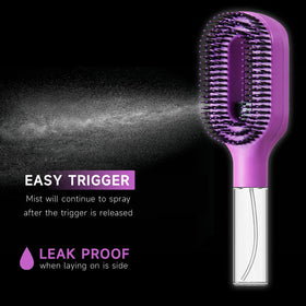 FlyLanyards detangler brush with soft nylon bristles gliding through hair