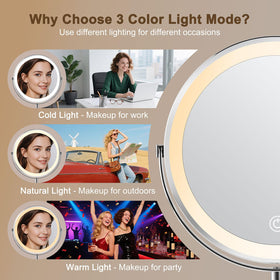 Flymiro mirror with stepless brightness for any setting