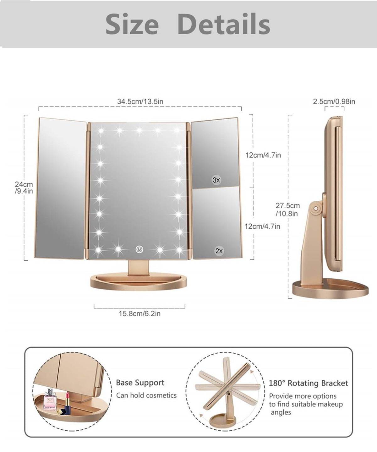 Flymiro mirror middle 1x view highlights true reflection for grooming