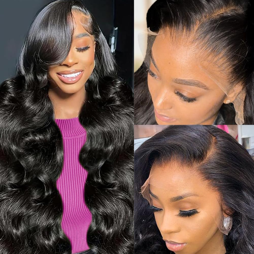 Flynet 30in body wave lace front wig with natural fullness and seamless hairline