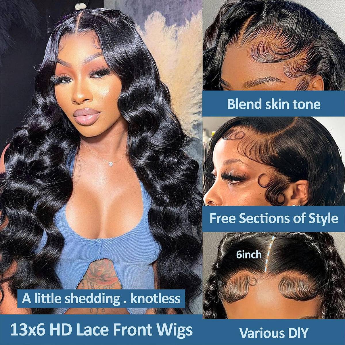 Flynet pre-plucked body wave wig ready to style