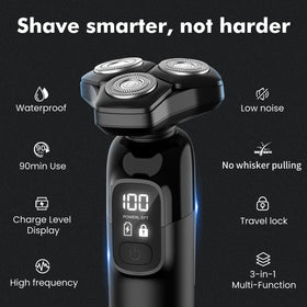 Flynth travel case keeps shaver and attachments secure.