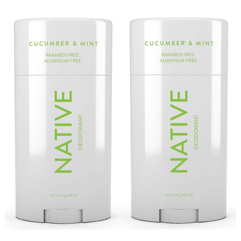 Flywrun Native Deodorant Cucumber & Mint packaging front, two-pack for everyday freshness.