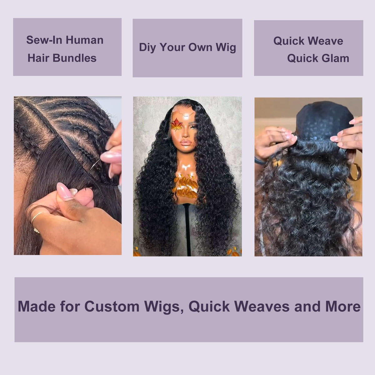 Flyzhuim bundle packaging with wig cap showcases ready-to-wear convenience.