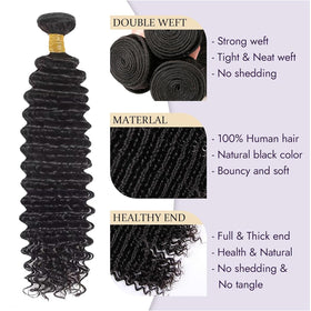 Flyzhuim deep wave bundle 24in close-up highlights full-bodied waves and soft hand feel.