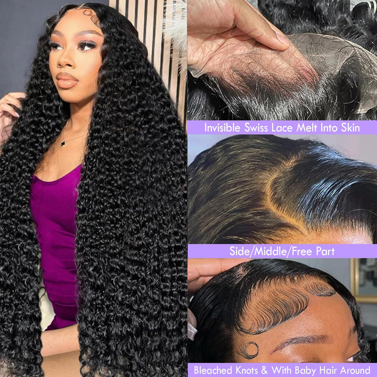 FMGBKCOT HD lace front wig highlights seamless scalp blend and realistic hairline.