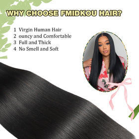 FMIDKOU straight bundles in natural color ideal for seamless blends.