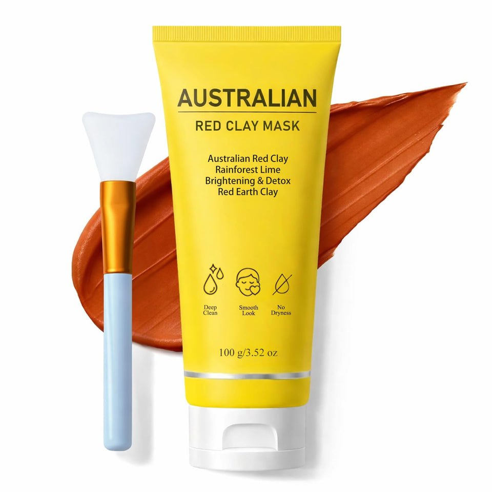 FMRFMR Australian Red Clay Mask close-up on pores, refining texture.