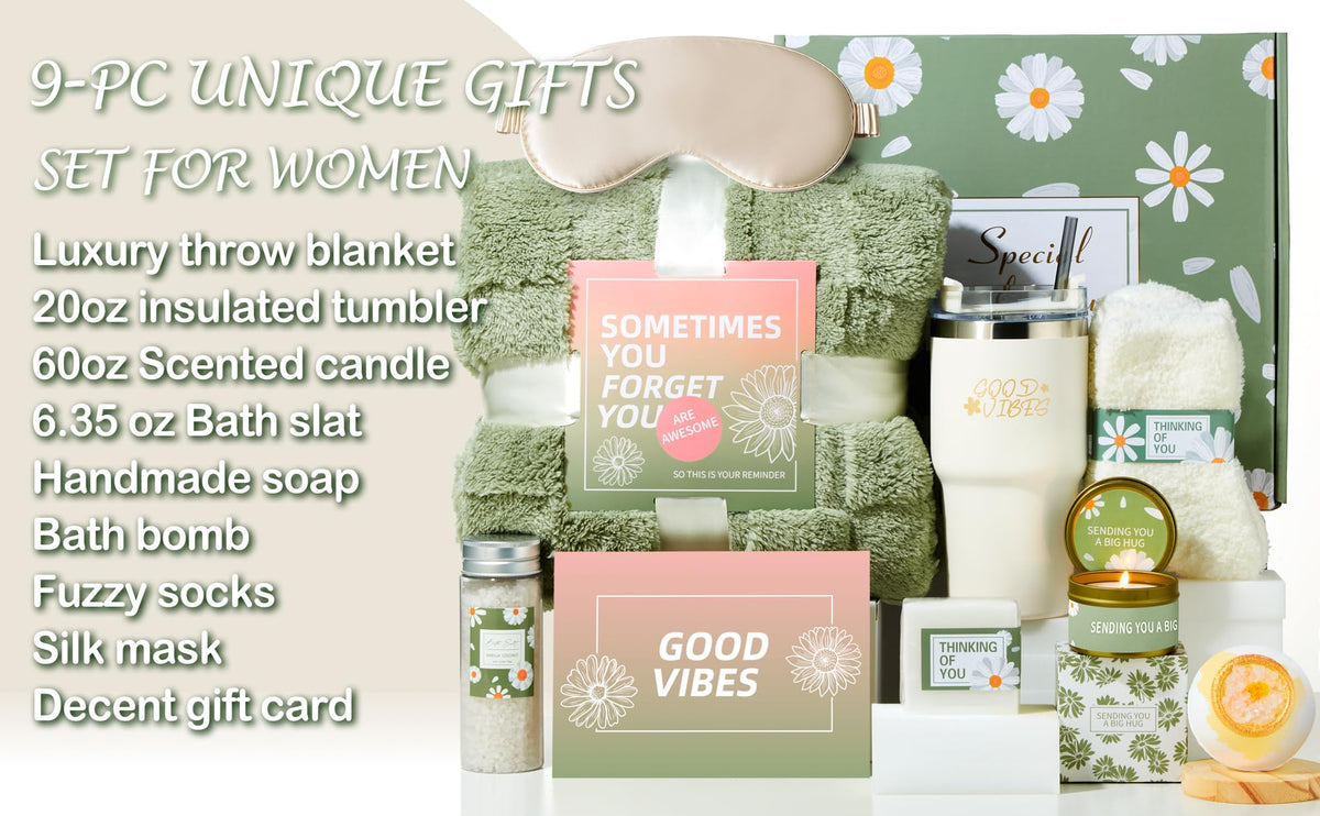 FndAsxa relaxation basket at-home spa scene shows a complete self-care setup
