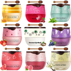 FNOLECY Bee Lip Balm Honey Pot strawberry flavor nourishes lips with fruit scent.