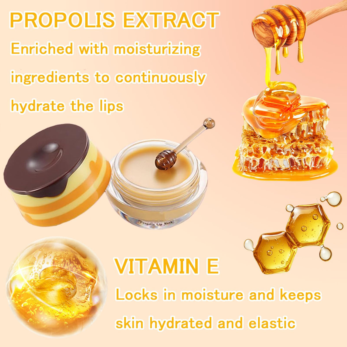 FNOLECY Bee Lip Balm Honey Pot watermelon flavor provides refreshing hydration.