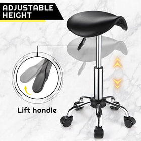 FNZIR Saddle Stool height adjustment lever enables personalized seating height.