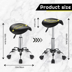 FNZIR Saddle Stool 360-degree rotation demonstrates easy mobility.