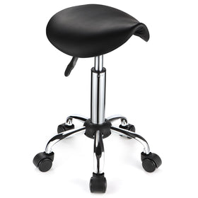 FNZIR Saddle Stool seat close-up showing thick padding for long sessions.