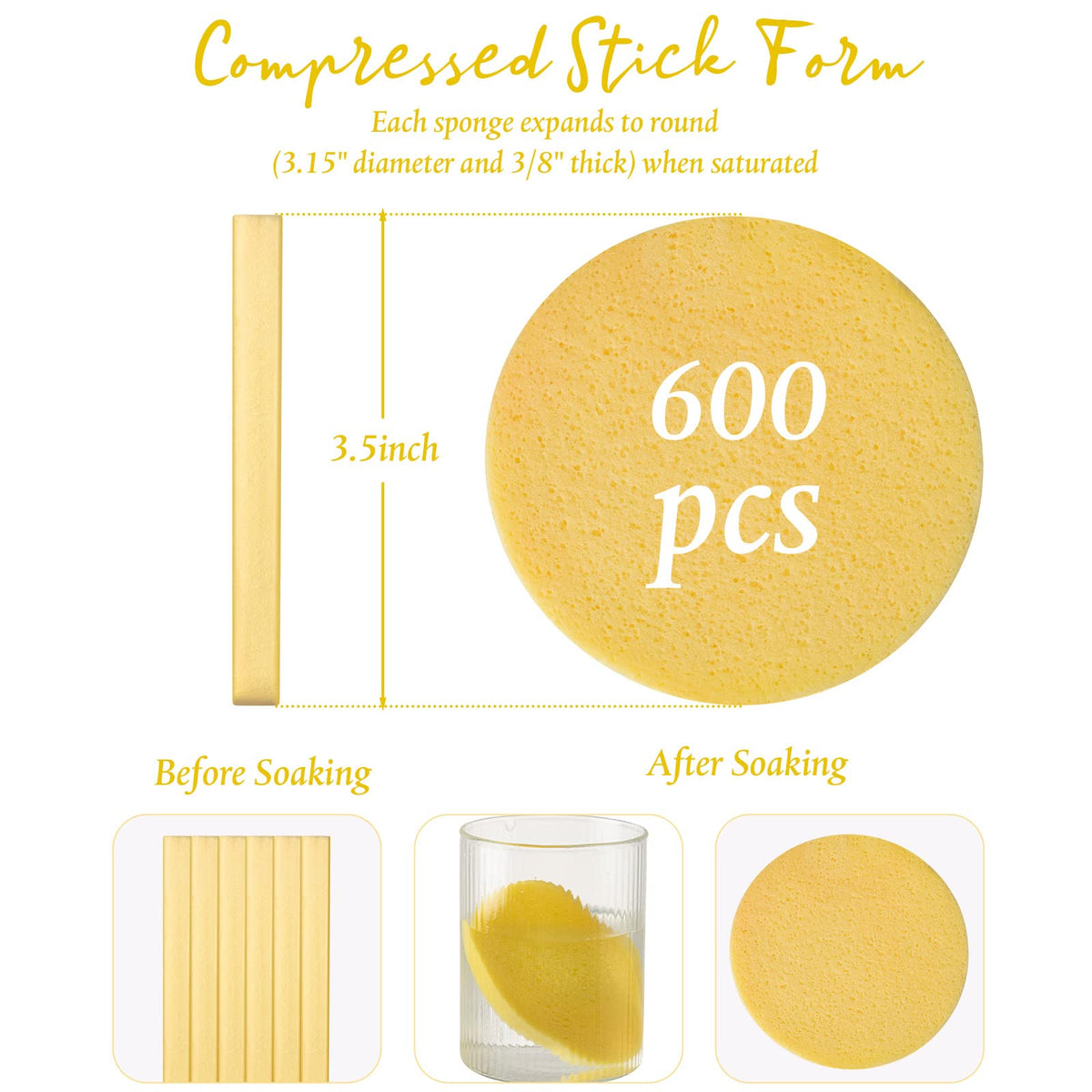 Foaincore 600-piece face sponge bulk esthetics kit for daily cleansing and client use.